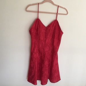 Vintage Red Slip/Lingerie by Kathryn Button Front